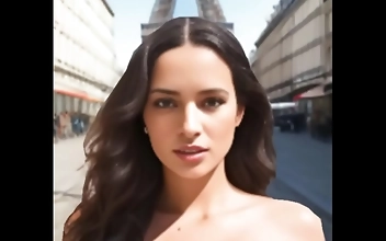 JAVの美女たちがパリのストリートで露出する！