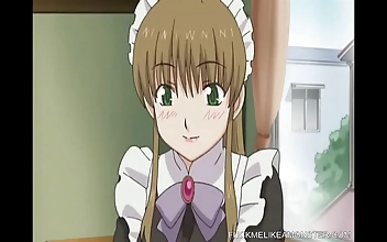 日本アニメのメイドが濡れたアソコを妄想する - セクシーコスプレファン必見！