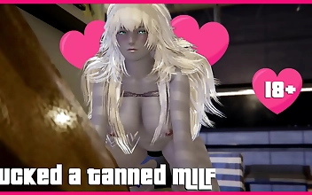 日焼け熟女の魅力を3Dヘンタイで体験する